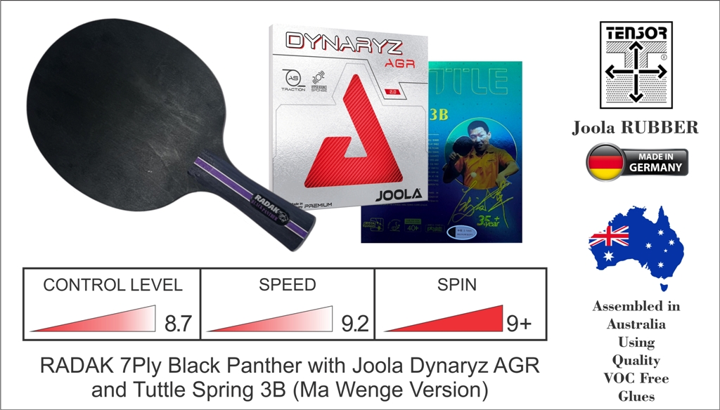 RADAK Black Panther Plus Joola Dynaryz AGR and Spring 3B